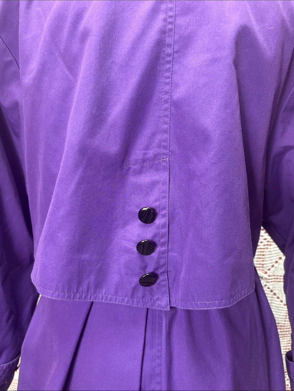 Vintage Northern Climate Purple Trench Coat Size 10 - Picture 11 of 16